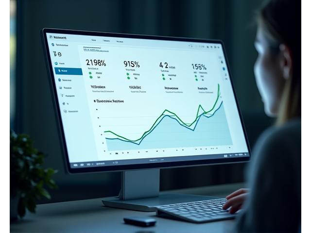Interactive performance dashboard displaying velocity charts, burndown rates, and quality metrics with green up-arrows indicating significant improvement.