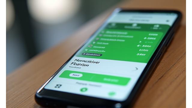 Illustration of an Android phone displaying a vibrant, responsive app interface following Material Design guidelines.