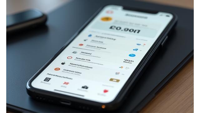 Illustration of an iPhone displaying a sleek, modern app interface with a focus on user experience elements.