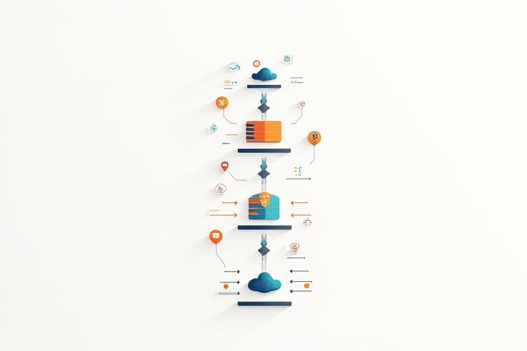 Illustration of a modern technology stack showing connections between frontend frameworks like React, backend services like Node.js, databases such as PostgreSQL, and cloud providers like AWS, indicating integrated solutions.